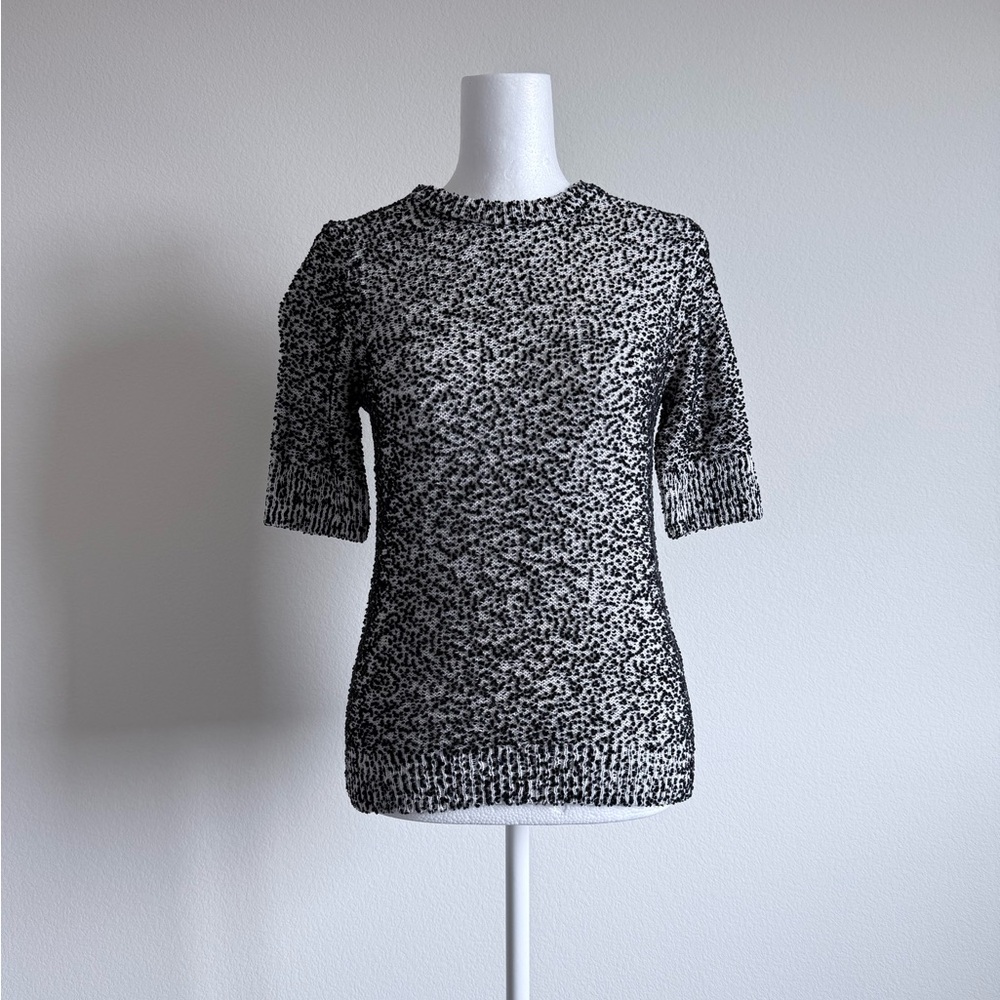 Kate Spade - Black and White Patterned Knit Top